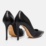 Scarpin Couro Salto Alto Fino Preto