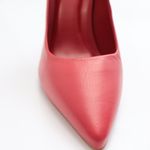 Scarpin Couro Salto Alto Fino Vermelho Cherry Night