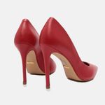 Scarpin Couro Salto Alto Fino Vermelho Cherry Night