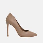 Scarpin Couro Salto Alto Fino Cinza Moonstone