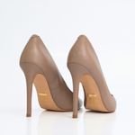 Scarpin Couro Salto Alto Fino Cinza Moonstone