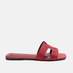 Rasteira H Couro Vermelho Cherry Night