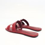 Rasteira H Couro Vermelho Cherry Night