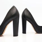 Scarpin Couro Premium Salto Bloco Alto Preto