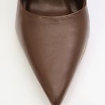 Scarpin Couro Premium Salto Alto Fino Marrom Cacau