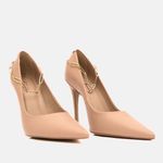 Scarpin Couro Premium Salto Alto Fino Nude Toscana