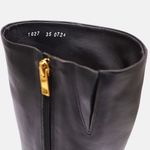 Bota Cano Longo Couro Premium Salto Alto Fino Preto