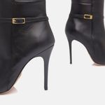 Bota Cano Longo Couro Premium Salto Alto Fino Preto