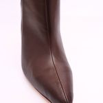 Bota Cano Longo Couro Premium Salto Alto Fino Marrom Cacau