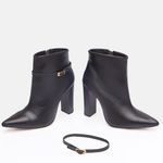 Bota Couro Premium Salto Bloco Alto Preto