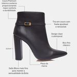 Bota Couro Premium Salto Bloco Alto Preto