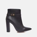 Bota Couro Premium Salto Bloco Alto Preto