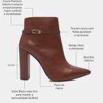 Bota Couro Premium Salto Bloco Alto Café