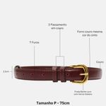 Cinto Couro Odete Vermelho Merlot