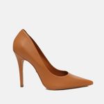 Scarpin Couro Premium Salto Alto Fino Caramelo Caribe