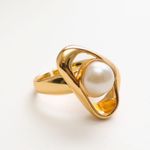 Anel Cintia Pérola Luxury Ouro