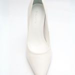 Scarpin Couro Premium Salto Alto Fino Branco