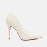 Scarpin Couro Premium Salto Alto Fino Branco