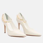 Scarpin Couro Premium Salto Alto Fino Branco