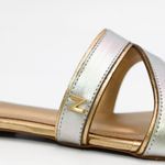 Rasteira Zhaya Couro Dourado Prata