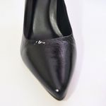 Scarpin Couro Verniz Salto Médio Fino Preto