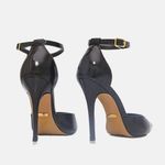 Scarpin Couro Premium Glam Verniz Salto Alto Fino Preto