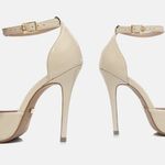 Scarpin Couro Premium Glam Verniz Salto Alto Fino Off White