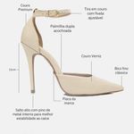 Scarpin Couro Premium Glam Verniz Salto Alto Fino Off White