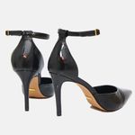 Scarpin Couro Premium Glam Verniz Salto Médio Fino Preto