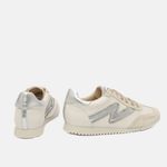 Tênis Couro Camurça Premium Zhaya Off White Prata