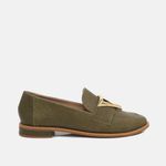 Loafer Couro Texturizado Verde Militar