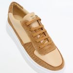Tênis Couro Premium Camurça Classic Caramelo Nude