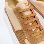 Tênis Couro Premium Camurça Classic Caramelo Nude