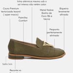 Loafer Couro Texturizado Verde Militar