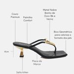 Mule Couro Crystal Salto Baixo Preto