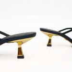 Mule Couro Crystal Salto Baixo Preto