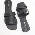 Rasteira Zhaya Couro Preto