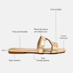 Rasteira Zhaya Couro Dourado