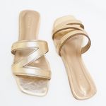Rasteira Zhaya Couro Dourado