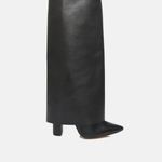 Bota Cano Longo Couro Premium Salto Bloco Alto Preto