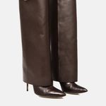 Bota Cano Longo Couro Premium Salto Alto Fino Marrom Cacau