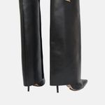 Bota Cano Longo Couro Premium Salto Alto Fino Preto
