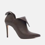 Ankle Boot Couro Premium Salto Alto Fino Marrom Café