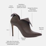 Ankle Boot Couro Premium Salto Alto Fino Marrom Café