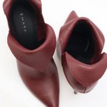 Ankle Boot Couro Premium Salto Alto Fino Vermelho Merlot