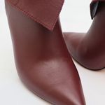 Ankle Boot Couro Premium Salto Alto Fino Vermelho Merlot