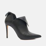 Ankle Boot Couro Premium Salto Alto Fino Preto