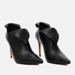 Ankle Boot Couro Premium Salto Alto Fino Preto
