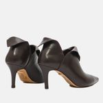 Ankle Boot Couro Premium Salto Baixo Fino Marrom  Café