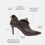 Ankle Boot Couro Premium Salto Baixo Fino Marrom  Café
